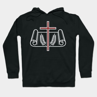 Scroll of Holy Scripture and the cross of Jesus Christ. Hoodie